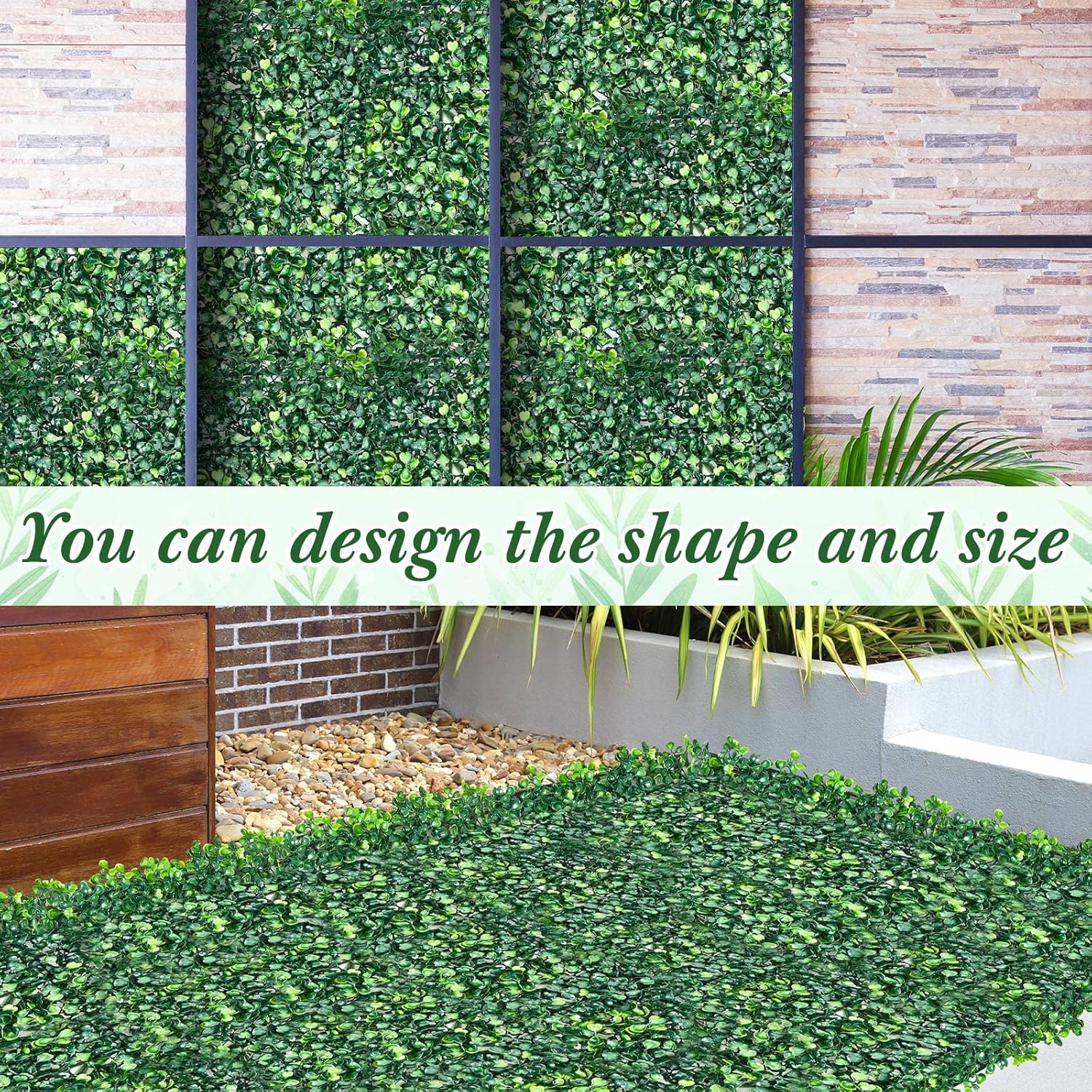 Crowye 24 Pcs Artificial Boxwood Panels for Privacy Screens