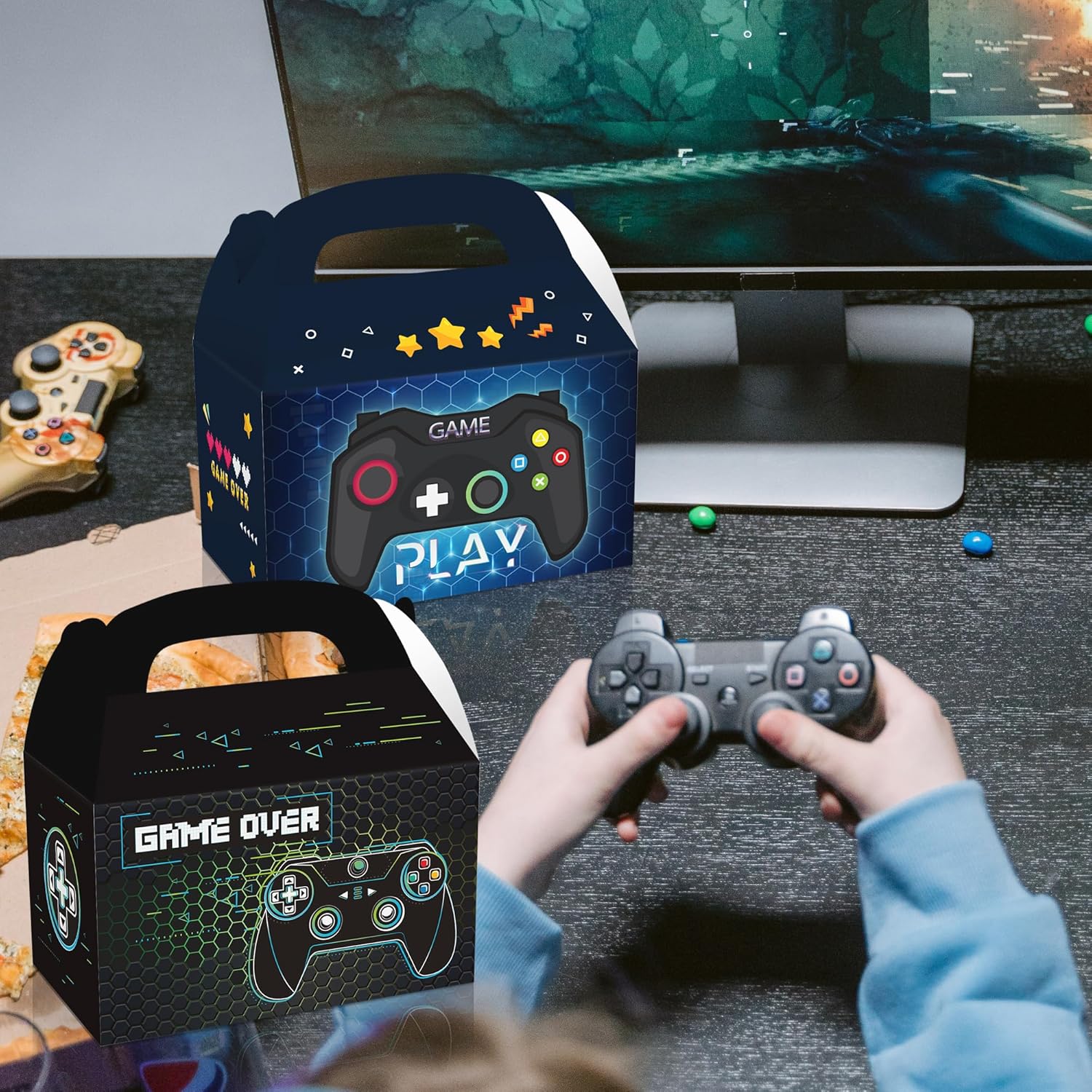 24Pcs Gaming Party Favor Boxes with Controller Design