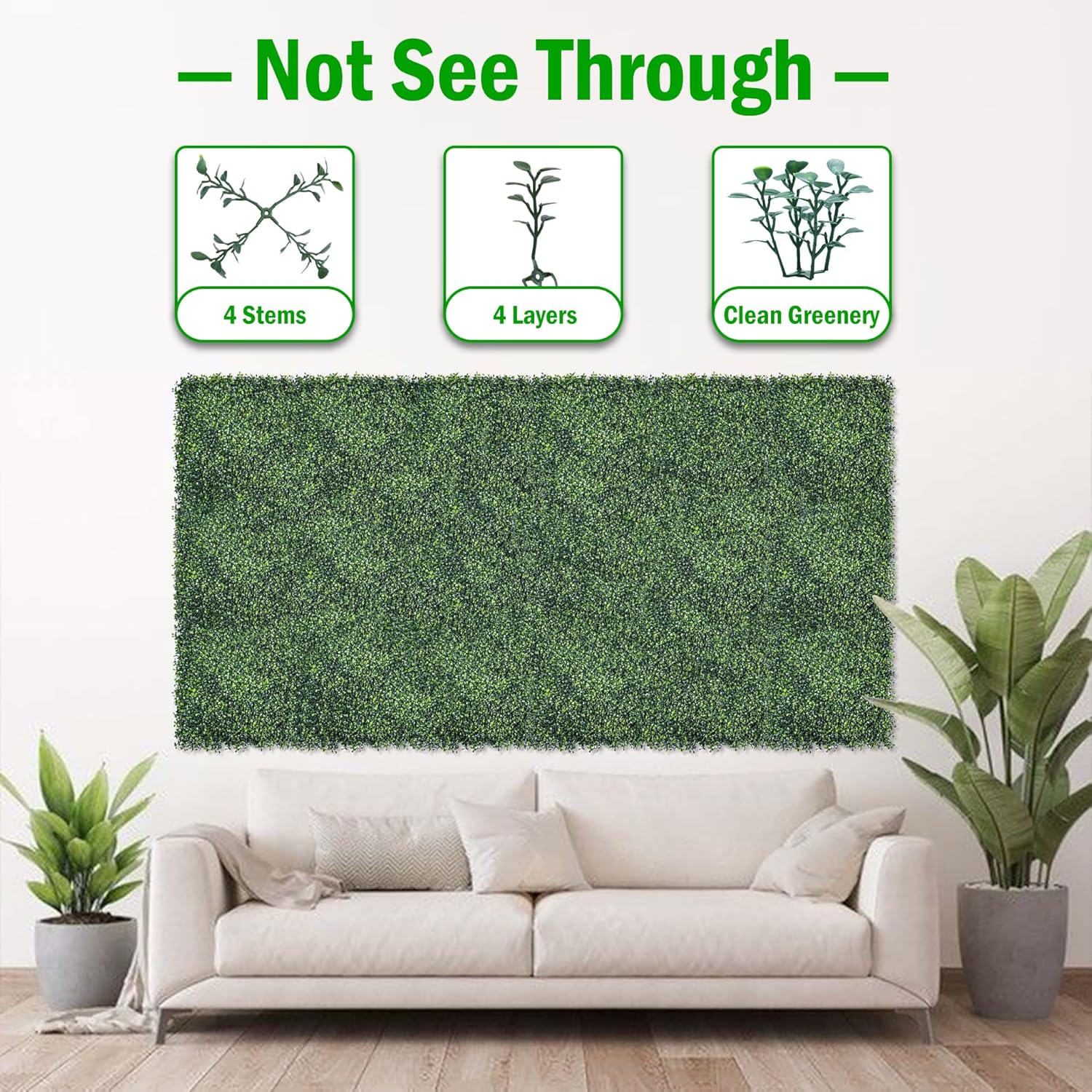 10x10 Inch 12 Pcs Boxwood Panels with 50 Zip Ties