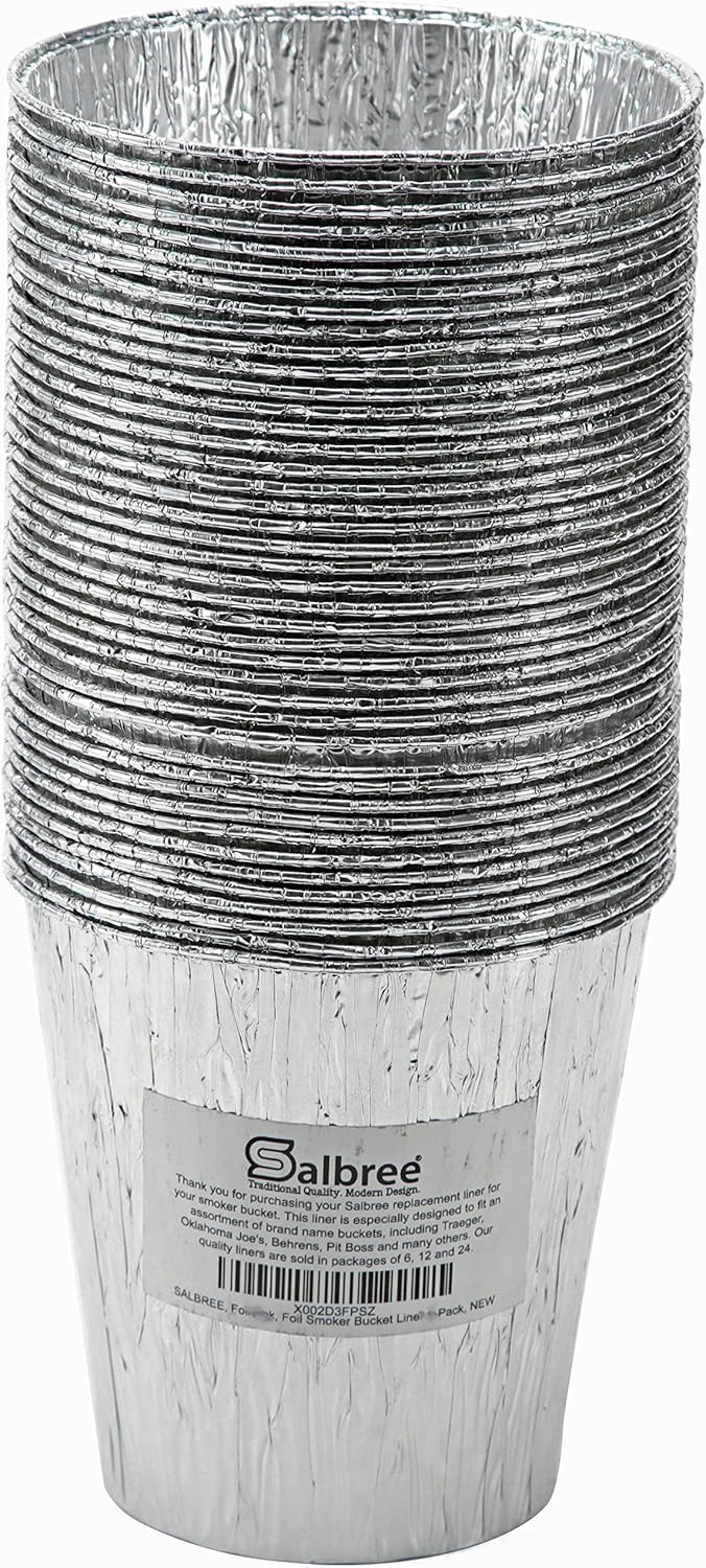 Salbree Smoker Bucket Drip Foil Liner Tray 24pk