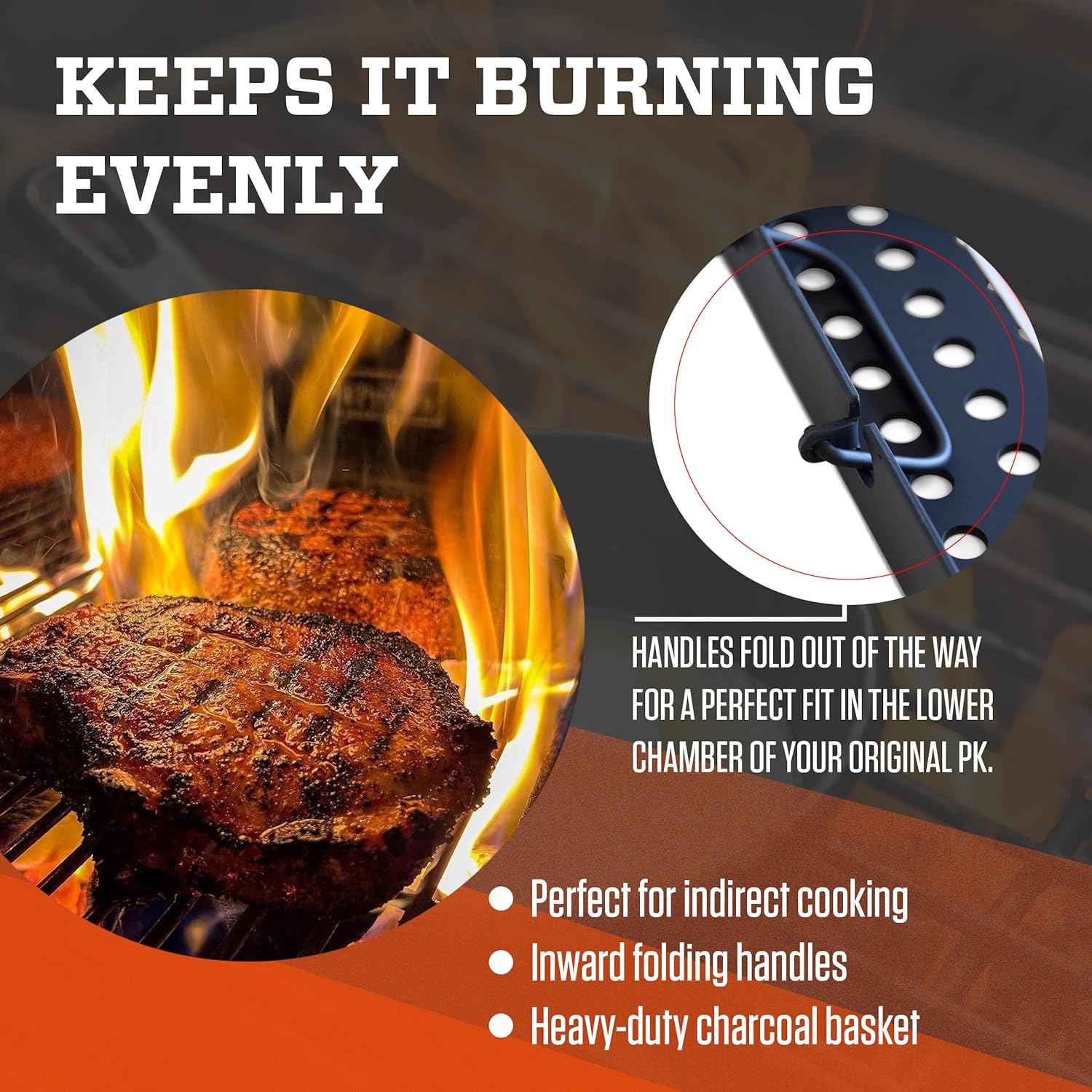PK Grills Charcoal Basket Tray for BBQ