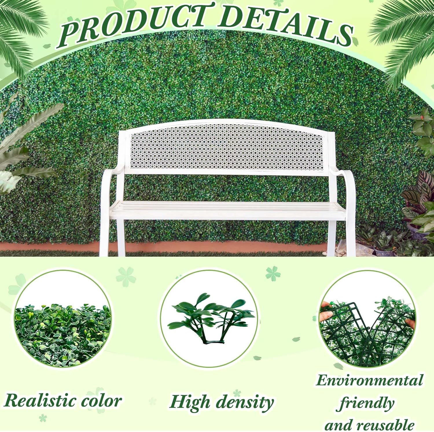Crowye 24 Pcs Artificial Boxwood Panels for Privacy Screens