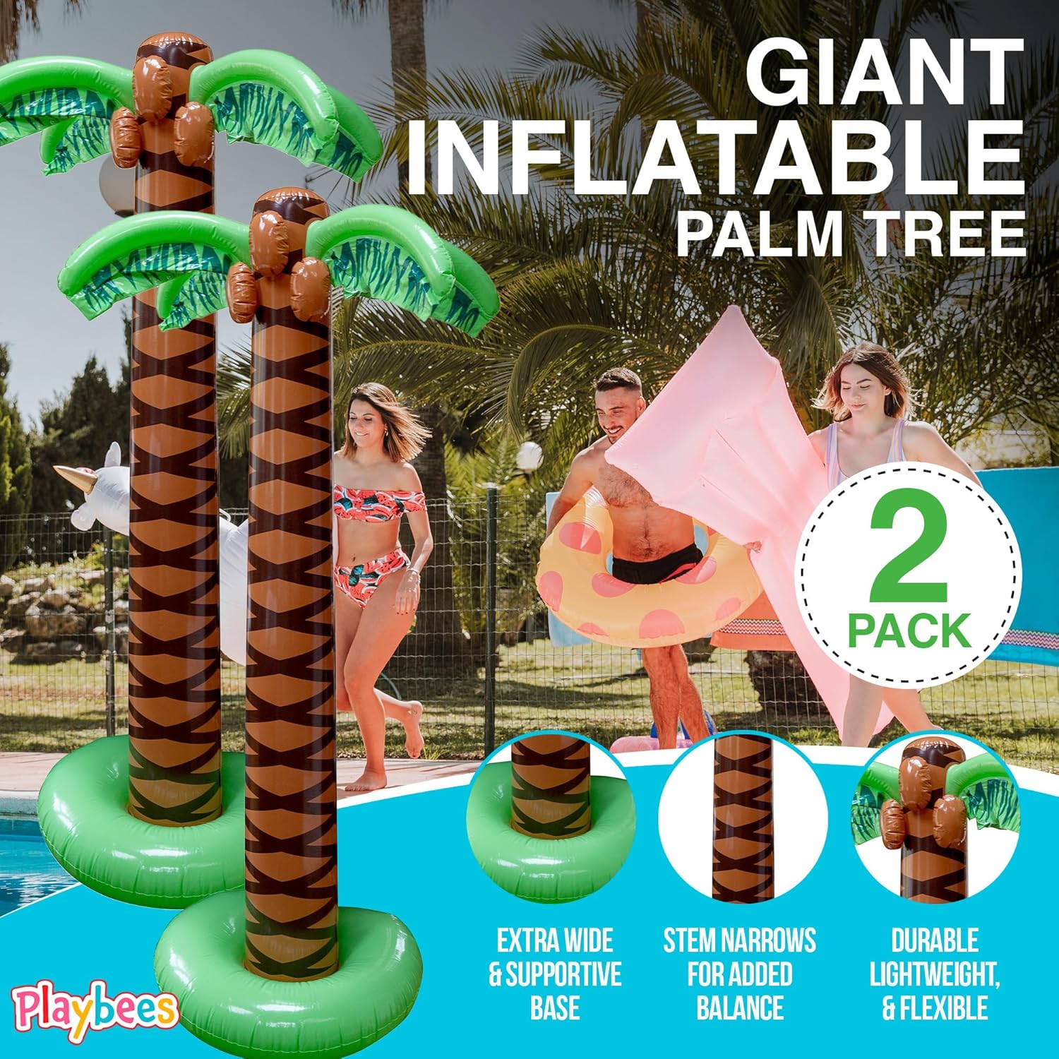 Giant Inflatable Palm Trees 2 Pack 6 Foot Sturdy