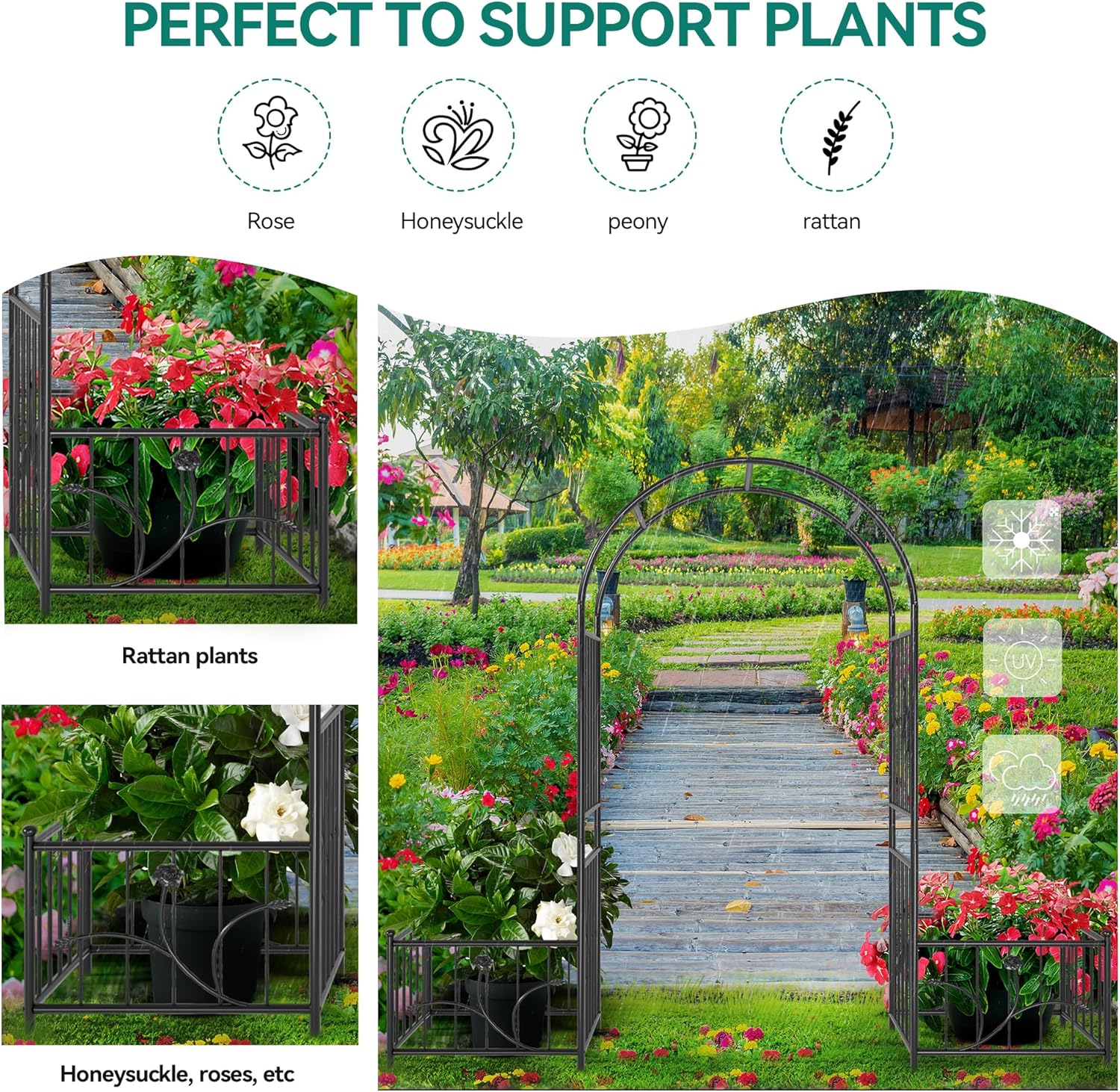 Yitahome Garden Arbor with Planter Boxes
