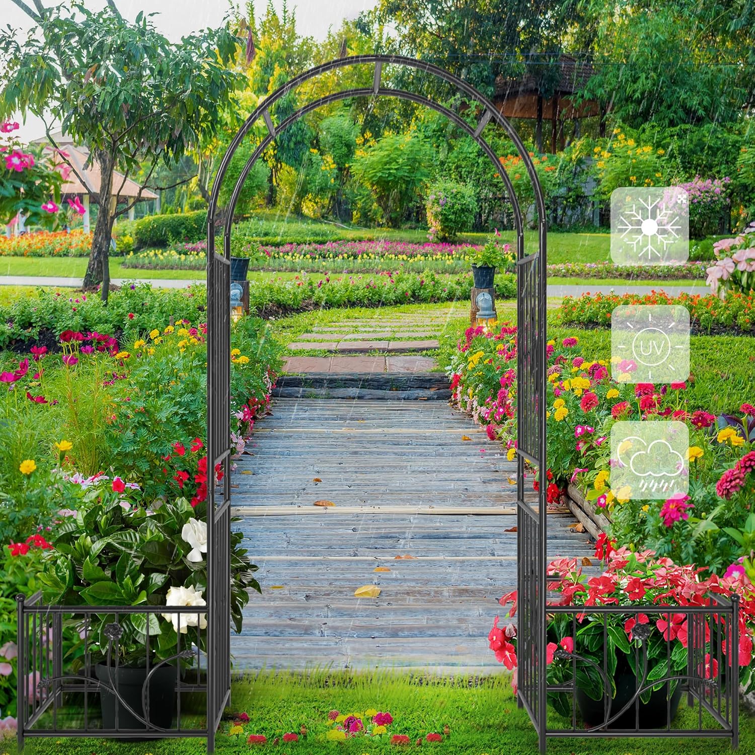 Yitahome Garden Arbor with Planter Boxes