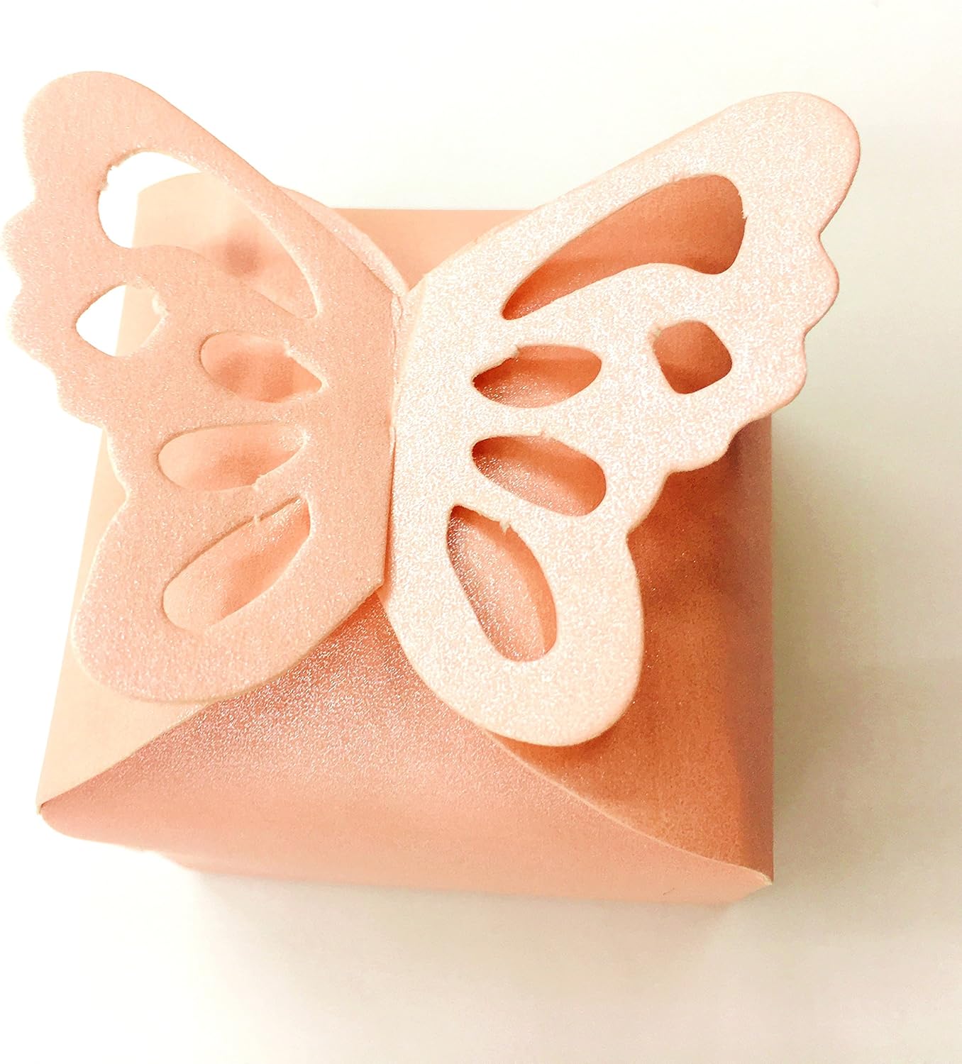 Pink Butterfly Candy Treat Boxes Wedding Favors