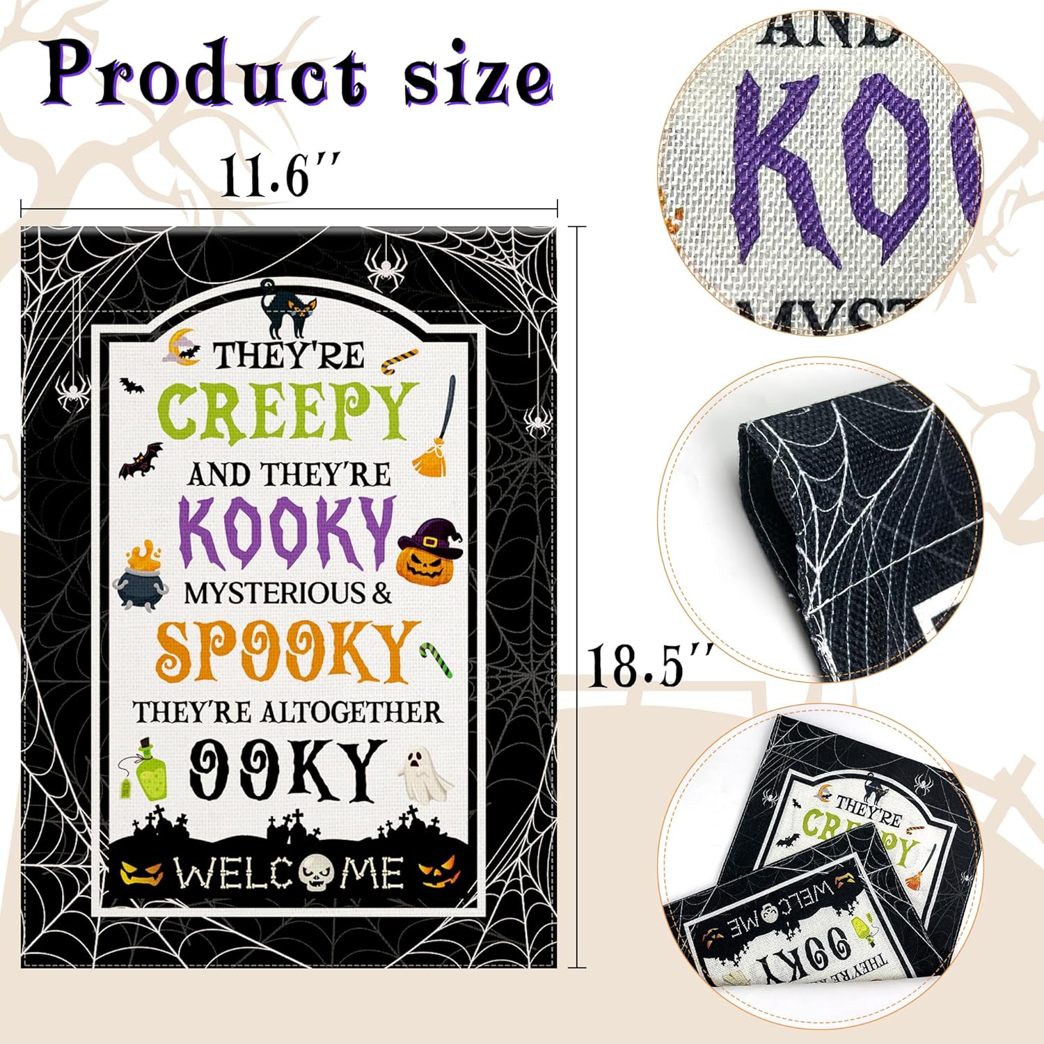 OHOME Halloween Decorations Garden Flag 12x18 Inch