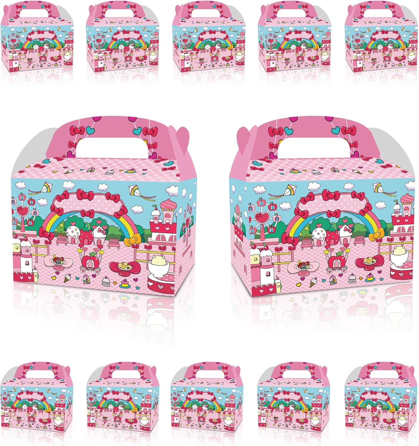 12Pcs Cartoon Cat Birthday Party Gift Boxes for Kids