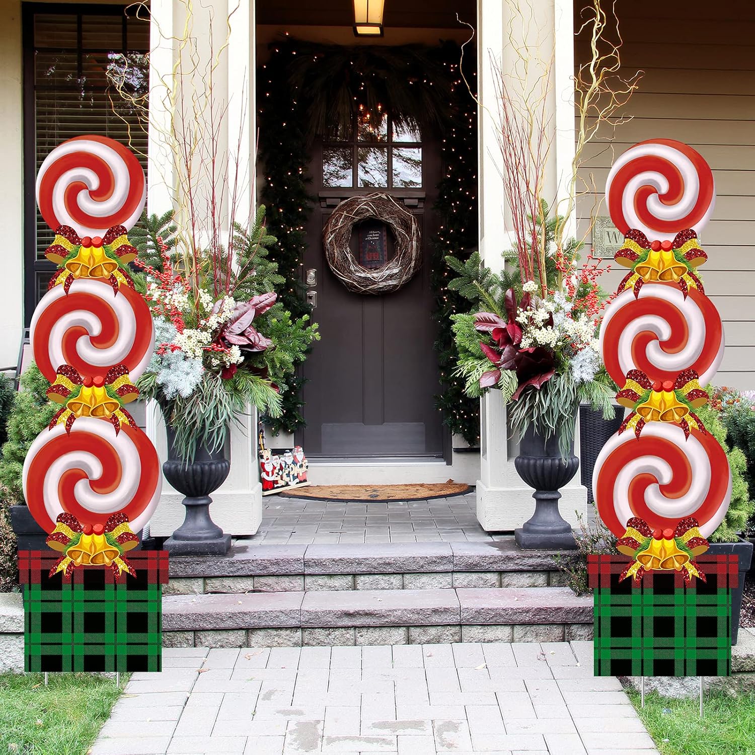 Queekay Christmas Candy Decorations Outdoor Set