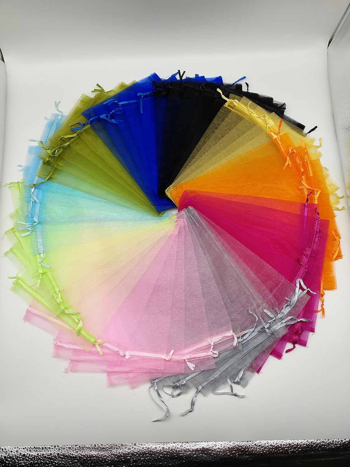 Ankirol 50pcs Large Sheer Organza Gift Bags Drawstring Pouches