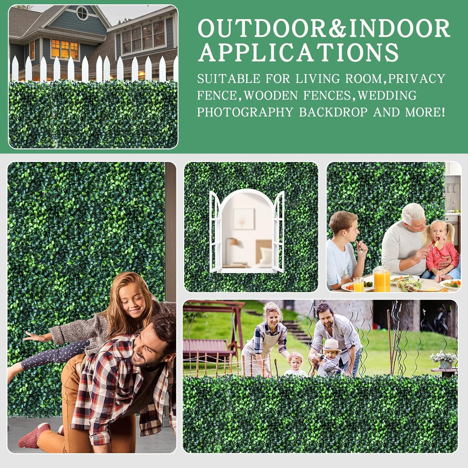 12pcs 10x10 Inch Grass Wall Panels Backdrop for Privacy