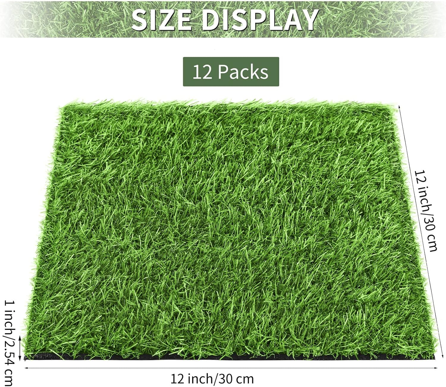 Aodaer 12 Pack Artificial Grass Mats for DIY Decoration