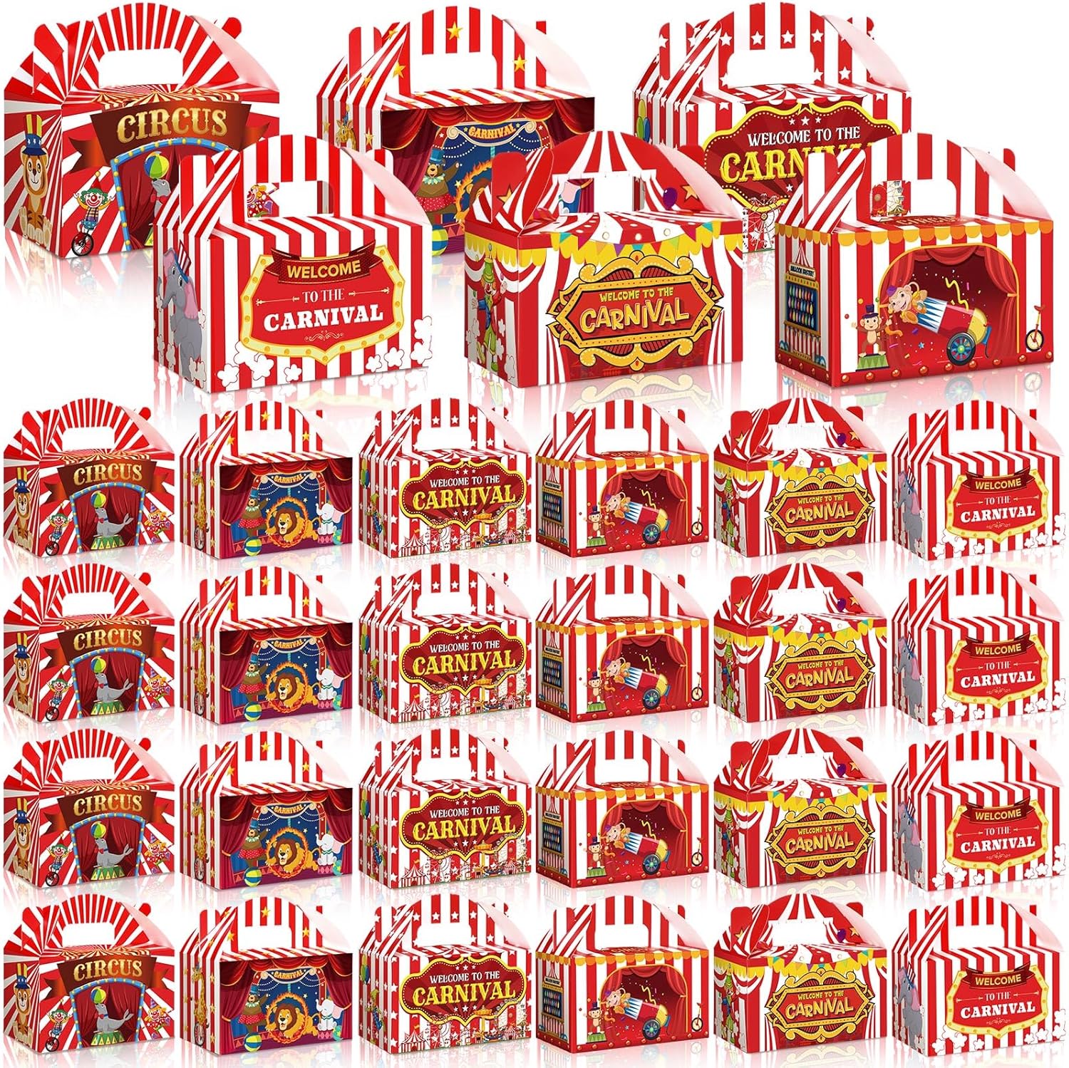 Dunzoom Carnival Themed Treat Boxes 24 Pcs