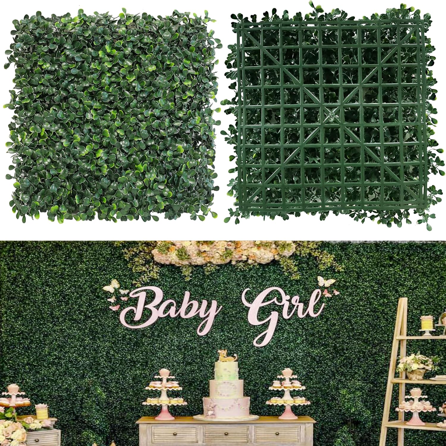 NETAP Artificial Boxwood Wall Panels 10x10 12pc 4-Layer