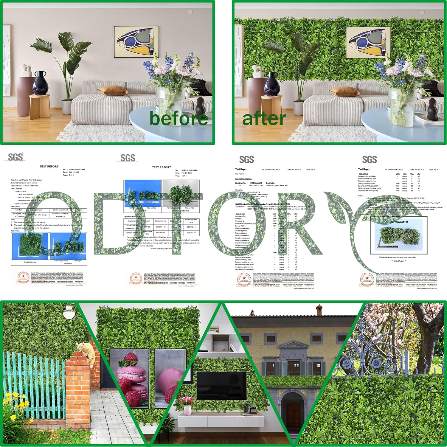 Artificial Ivy Wall Panel 40x120 Inches Privacy Fence Decor